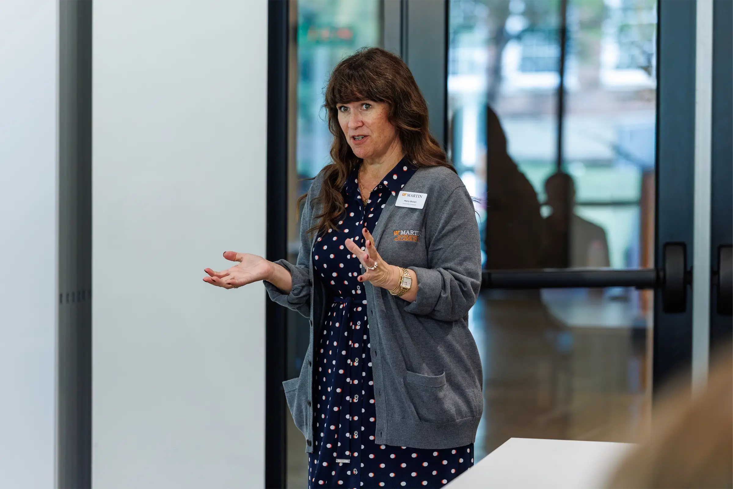 Ombuds Services Director Merry Brown giving a presentation.